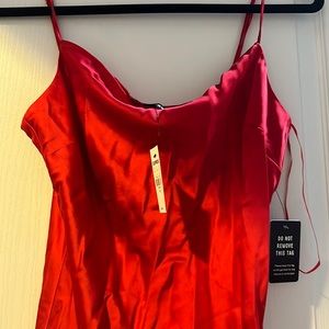MIDI satin red slip dress NWT size medium